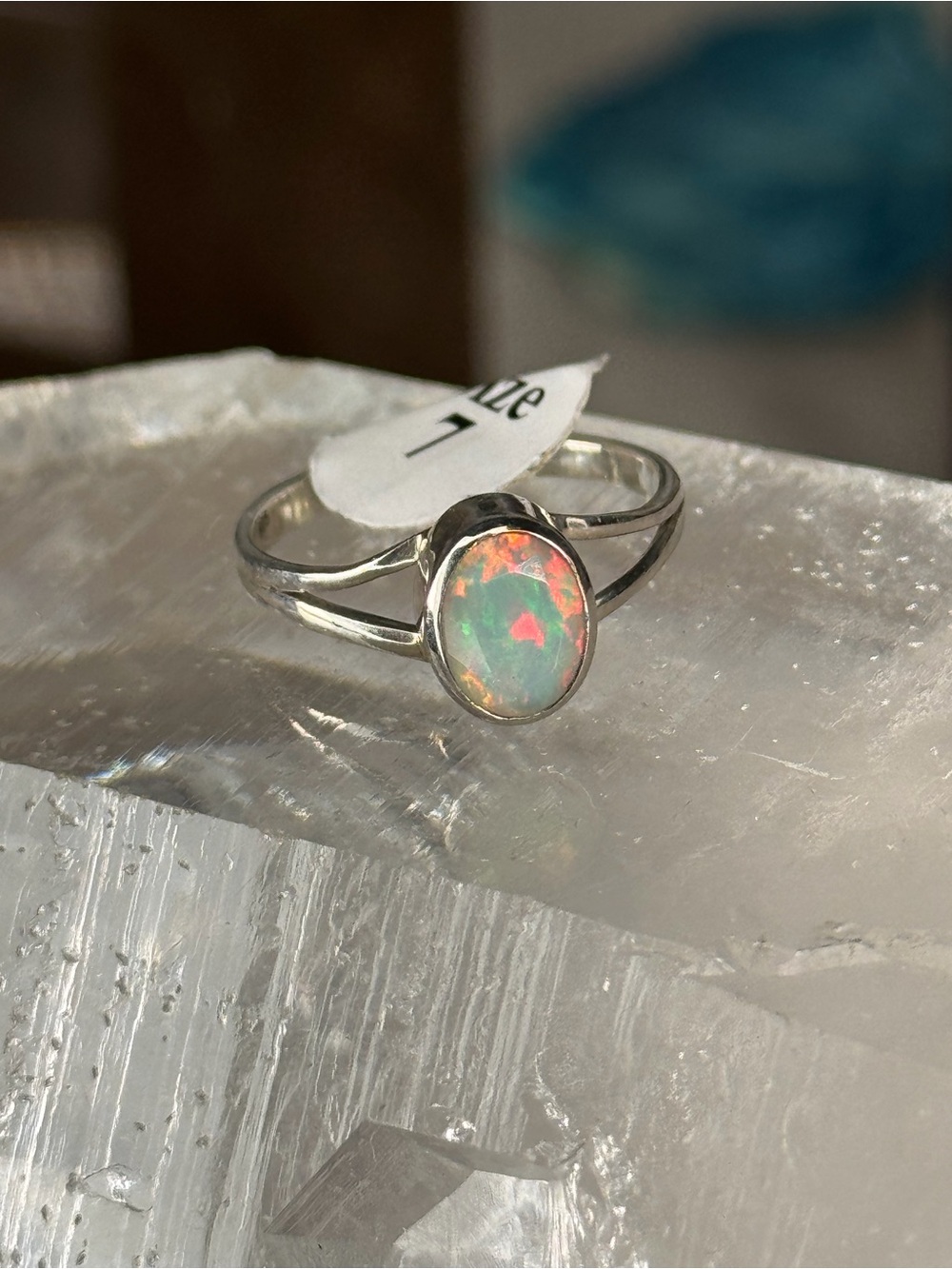 💎 Genuine Opal • Faceted Cut • Sterling Silver 925 • Size 7
